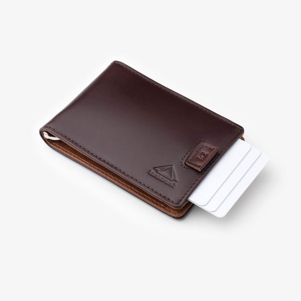 Karakoram2 slim money clip wallet mens leather brown