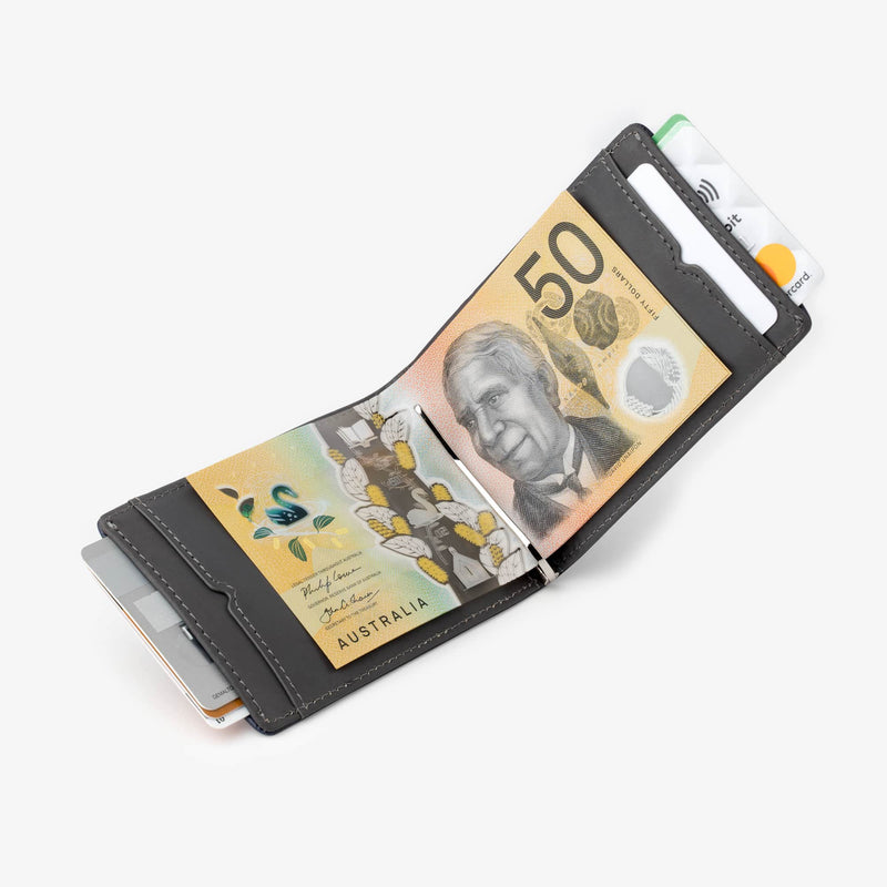 k2 slimline money clip mens wallet Navy blue pull tab slim money clip Australia RFID 