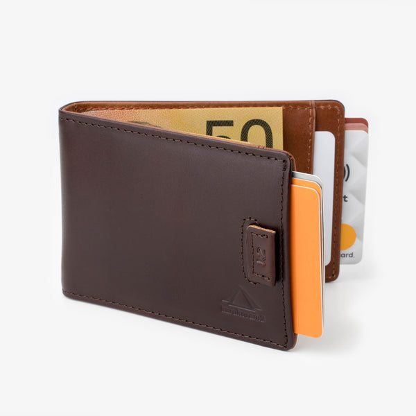 k2 slimline money clip mens wallet brown pull tab slim money clip Australia RFID 